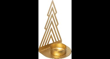 Atmosphera Theelichthouder kerstboom goud - H13.5 - Kerst decoratie