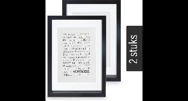 vtwonen Fotolijsten - 2 Stuks - Hout - Zwart - 22x31cm