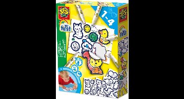 SES Creative My First Stickers Kleuren met 5 Baby Markers - Vanaf 1 Jaar - Stickeren - Goed Uitwasbaar - Schoencadeautjes Sinterklaas