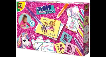 SES Creative Unicorn Blow Airbrush Pens met Kleurplaten - 7 Stiften - Voor Meisjes vanaf 5 Jaar - Blaasstiften - Schoencadeautjes Sinterklaas