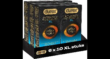 Durex Intensity Condooms XL - Nieuwste generatie ultradunne, latexvrije condooms voor mannen – Gedeelde lichaamswarmte - 6 x 10 stuks - Voordeelverpakking