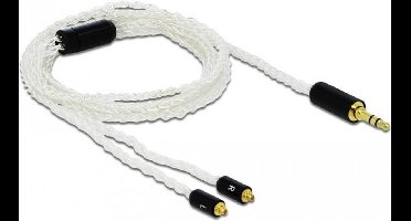 Premium 3,5mm Jack 3-polig naar 2x MMCX kabel compatibel met Sennheiser IE 800 - 1,2 meter
