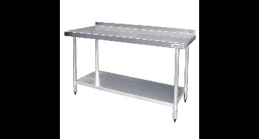 Vogue RVS werktafel met achteropstand 90x180x60cm