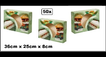 50x Luxe Cateringdozen Take & Taste met venster 36x25x8cm - Catering salade maaltijd bezorg doos thuis bezorg