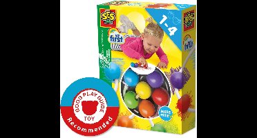 SES Creative My First Krijtkralen aan een Ketting - 6 Stuks - Vanaf 1 Jaar - Baby Speelgoed - Goed Uitwasbaar - Schoencadeautjes Sinterklaas