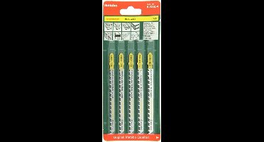 Decoupeerzaagbladen classic nuttige lengte 51mm tandsteek 2mm HSS gefreesd gegolfd 5 stuks.