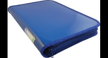 5x EXXO-HFP #52428 - A4 Documentenmap met ritssluiting - Transp. Polyprop -Marine Blauw - 5 stuk