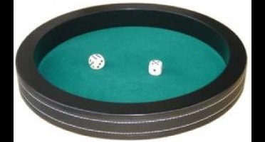 Hot games Dobbelpiste zwart 28cm met 5 dobbelstenen