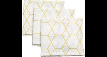 Briljant Baby - Hydrofiel Monddoekje - Grid Okergeel - 3 stuks