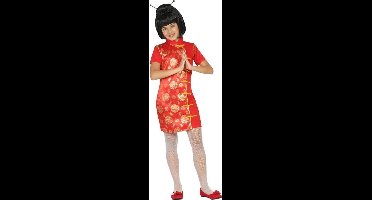 Rood en goudkleurig Chinees kostuum voor meisjes - Verkleedkleding