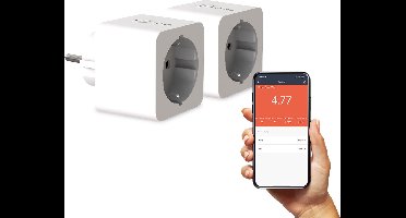 FlinQ Slimme Stekker - Smart Plug - Incl Tijdschakelaar & Energiemeter - 2-pack - Wit
