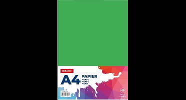 CREAKIT. Papier A4 – 100 Vellen – Knutselen voor Kinderen en Volwassenen – Tekenpapier voor Kinderen – 80 grams – Knutselpapier – Gekleurd Papier – Groen