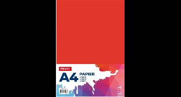 CREAKIT. Papier A4 – 100 Vellen – Knutselen voor Kinderen en Volwassenen – Tekenpapier voor Kinderen – 80 grams – Knutselpapier – Gekleurd Papier – Rood