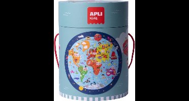APLI Kids Ronde Puzzel Wereldkaart