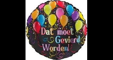 Folieballon 'Dat moet gevierd worden!' glitter holografisch | Verjaardag