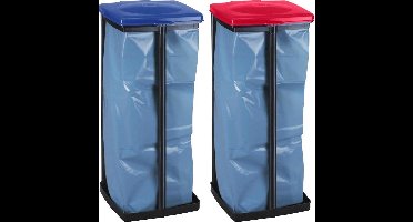 Vuilniszakhouder Met Deksel - Afvalbak - Prullenbak - Inklapbaar - 60 liter - 66 x 33cm - 2 stuks