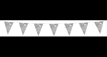 Mini Vlaggenlijn Metallic Zilver 3 meter - Verjaardag Feest Party Festival Poolparty Decoratie