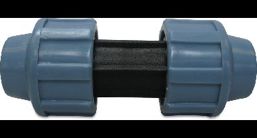 Unidelta Koppeling PP 16 mm knel 16bar zwart/blauw DVGW/KIWA/WRAS