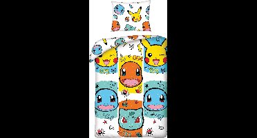 Pokémon Dekbedovertrek Starters - Eenpersoons - 140 x 200 cm - Katoen