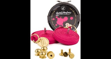 Quick shoelaces - Met één hand veters strikken - Prestige - Gecoat met met een laagje 24k goud - Schoenveter met fixatie rond -Violet