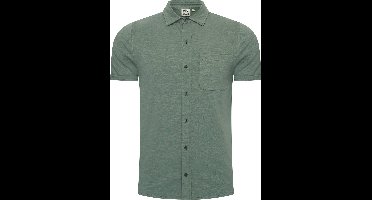 Mario Russo Korte Mouwen Overhemd - Overhemd heren - Polo Shirt Heren - t shirt heren - L - Eend Groen
