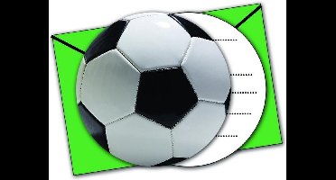 Voetbal kaarten - uitnodigingen - Partijtje - Verjaardag - Set van 6 stuks