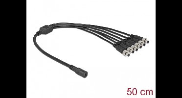 Delock DC Splitter Cable 5.5 x 2.1 mm 1 x female to 6 x male screwable
