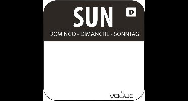 Vogue oplosbare blanco kleurcode voedseletiketten zondag