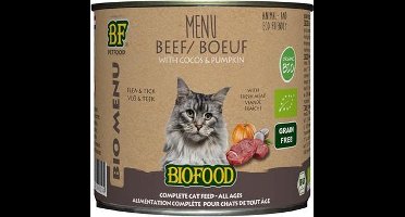 Biofood organic kat rund menu blik - 200 gr - 12 stuks
