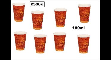 2500x Luxe koffie beker karton gold coffee 180ml - Nieuw - Next generation Roer staafjes koffie beker melk suiker hout festival thema feest verjaardag werk lepel