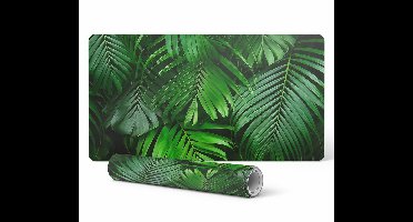 Beschermende mat voor kantoorwerkplekken met palmbladeren op de achtergrond, 90x45 cm