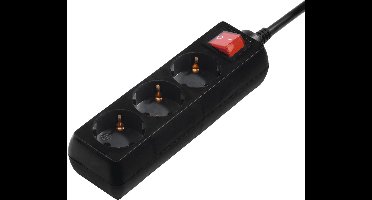 Hama Stekkerdoos met schakelaar - 3-voudig - 3m kabel - Zwart