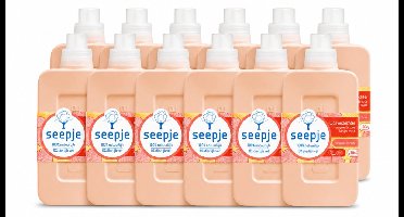 12 x Seepje - Wasverzachter - Verzorgt en Verfrist - Sandelhout en Perzik - 30 Wasbeurten - 750 ml - Voordeelverpakking - 12 stuks