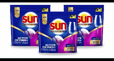 3 x Sun - Vaatwascapsules - Brilliant Shine All-in-1 - 26 capsules - Voordeelverpakking - 3 stuks