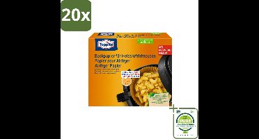 20 x Toppits – Airfryer Papier – 20 cm – 20 Zakjes - Grootverpakking - Vaatwasstrips - Airfryer Bakpapier - Bakpapier Airfryer - Gezond Bakpapier - Vetabsorberend Bakpapier - Koken Met Airfryer