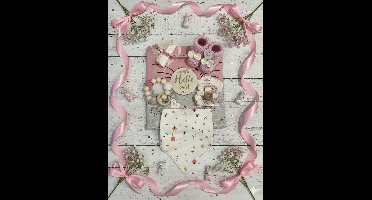 Maminobaby.nl baby geschenkset meisjes | Gehaakte Babyslofjes | Handgemaakte speenkoord | Handgemaakte haarclip | Deken | Slabbetje | Monddoek | Bijtring | Kraamcadeau | Babyshower | Baby cadeau