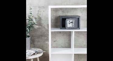 HI - Kluis - met - elektrisch - slot - 31x20x20 - cm - donkergrijs