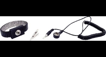 Quadrios ESD-armband Zwart Drukknop 10 mm