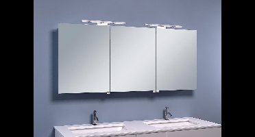 Wiesbaden Luxe spiegelkast + Led verlichting 140x60x14cm Aluminium