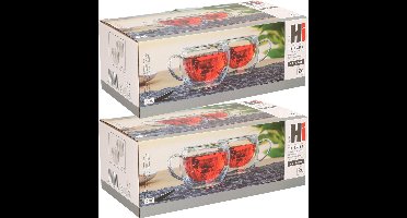 Theeglazen/koffieglazen -8x - dubbelwandig - 250 ml/25 cl