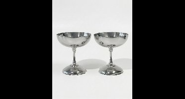 vtwonen - Coupes - Zilver - Metaal - Set van 2 - 9 cm