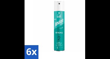 6 x Taft - Strong 2 - Junior Haarspray - Milde maar sterke fixatie - 250 ml - Haarspray - Sterke Fixatie - Milde Haarspray - Vegan Haarspray - Haarspray Voor Kinderen
