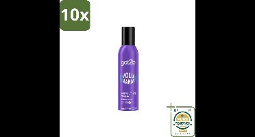 10 x Got2B - Volumemousse - Volumania 24H - 250 ml - Grootverpakking - Haar Volume - Volumemousse - 24 Uur Hold - Vegan Haarproduct - Natuurlijke Formule