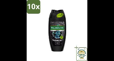 10 x Palmolive Men 3-in-1 Body Face Hair Refreshing Etherische Eucalyptusolie Zeezoutextract 250 ml - Grootverpakking - Douchegel Voor Mannen - Verfrissende Douchegel - Eucalyptusolie - Citrusolie - Hydraterende Douchegel