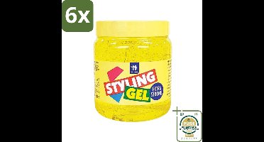 Hegron - Styling Haargel - Extra Strong - Voor Sterke Fixatie - 500 ml - Voordeelverpakking - 6 stuks - Hold - Fixatie