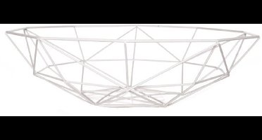 Schaal 147195 geometrisch wit metaal 40x38x11cm