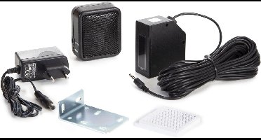 Velleman bedrade IR-lichtsluis, 7 m bereik, IP44, met IR-sensor, 12 V voeding en instelbare alarm speaker, ideaal als ingangssensor of bezoekerteller, eenvoudige installatie