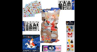 Stickerpakket Sinterklaas met Gratis Jute Zak - Schoencadeautjes Sinterklaas - Sinterklaas Cadeautjes Kinderen - Sinterklaas Decoratie en Versiering - Vanaf 3 Jaar