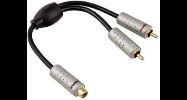 Hama Y Adapter ''Cartec Black'' RCA RCA Zwart kabeladapter/verloopstukje