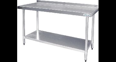 Horeca RVS werktafel met achteropstand - 120 x 60 cm